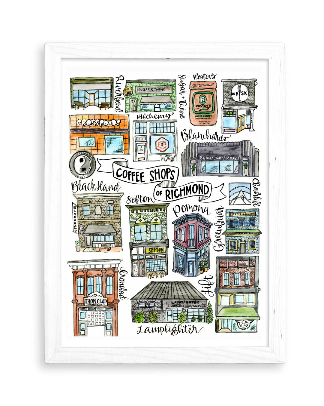Coffee Shops of Richmond - Prints Print Mad Kitchen Co.