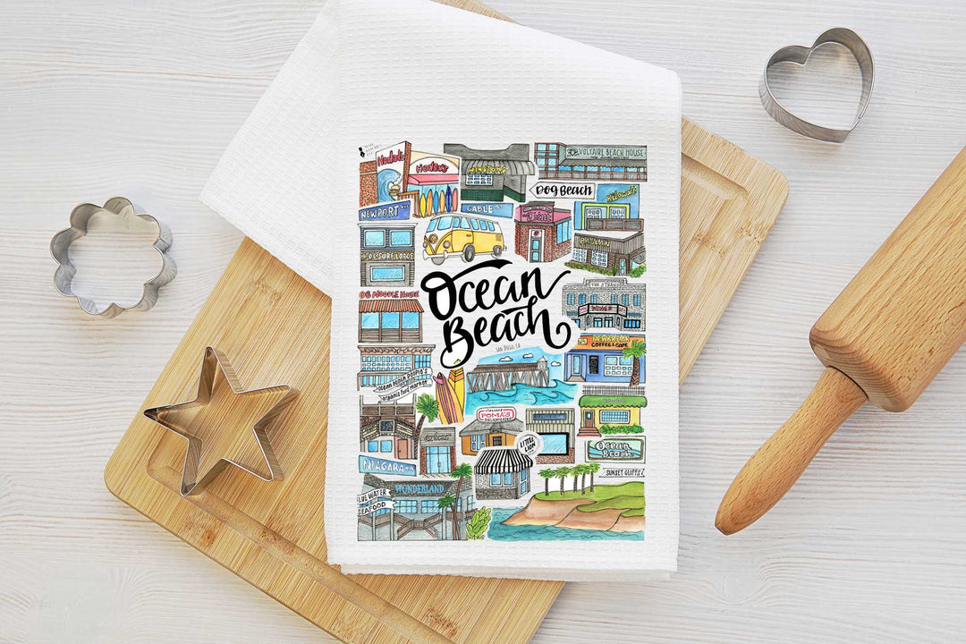 Ocean Beach - Tea Towel Tea Towel Mad Kitchen Co.