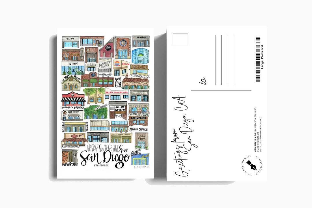 Breweries of San Diego - Postcard Postcard Mad Kitchen Co.