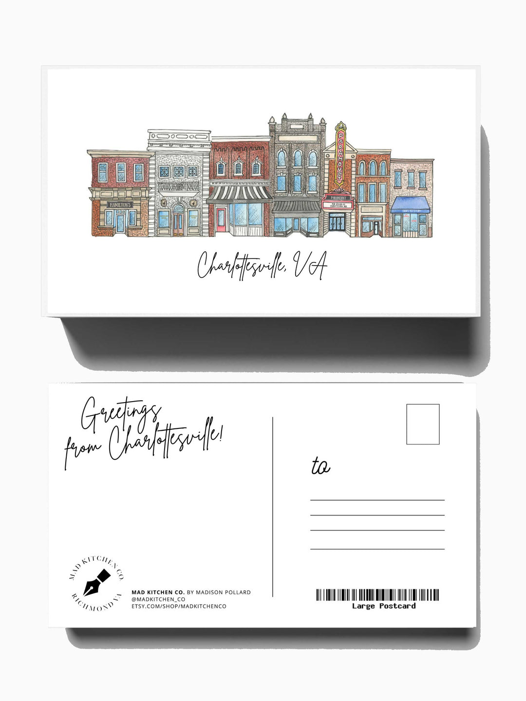 Charlottesville - Downtown C'ville - Postcard Postcard Mad Kitchen Co.
