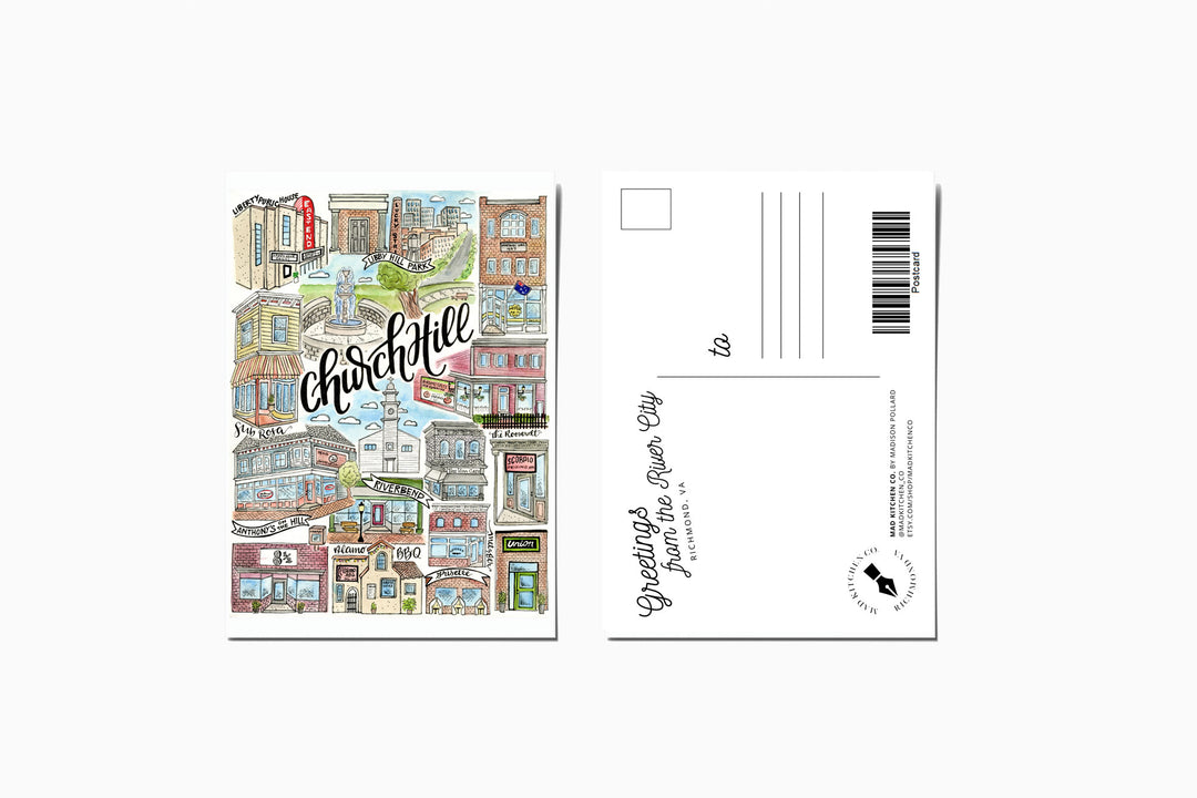 Church Hill - Postcard Postcard Mad Kitchen Co.