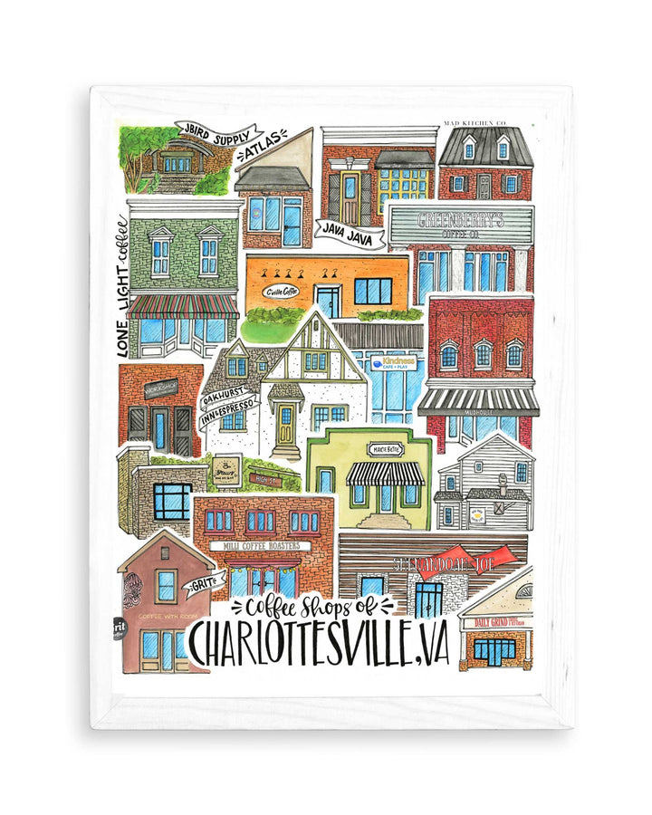 Coffee Shops of Charlottesville - Prints Print Mad Kitchen Co.
