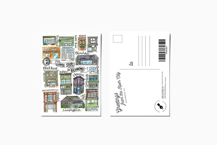 Coffee Shops of Richmond - Postcard Postcard Mad Kitchen Co.