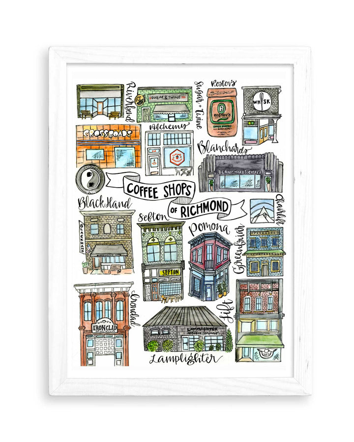 Coffee Shops of Richmond - Prints Print Mad Kitchen Co.