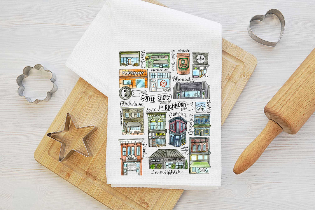 Coffee Shops of Richmond - Tea Towel Tea Towel Mad Kitchen Co.