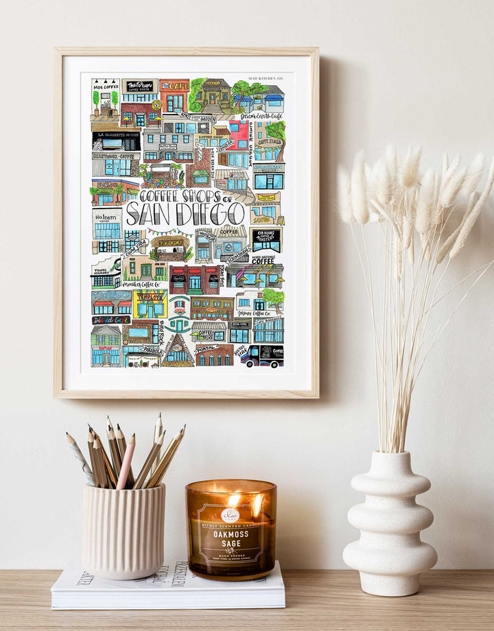 Coffee Shops of San Diego - Print Print Mad Kitchen Co.