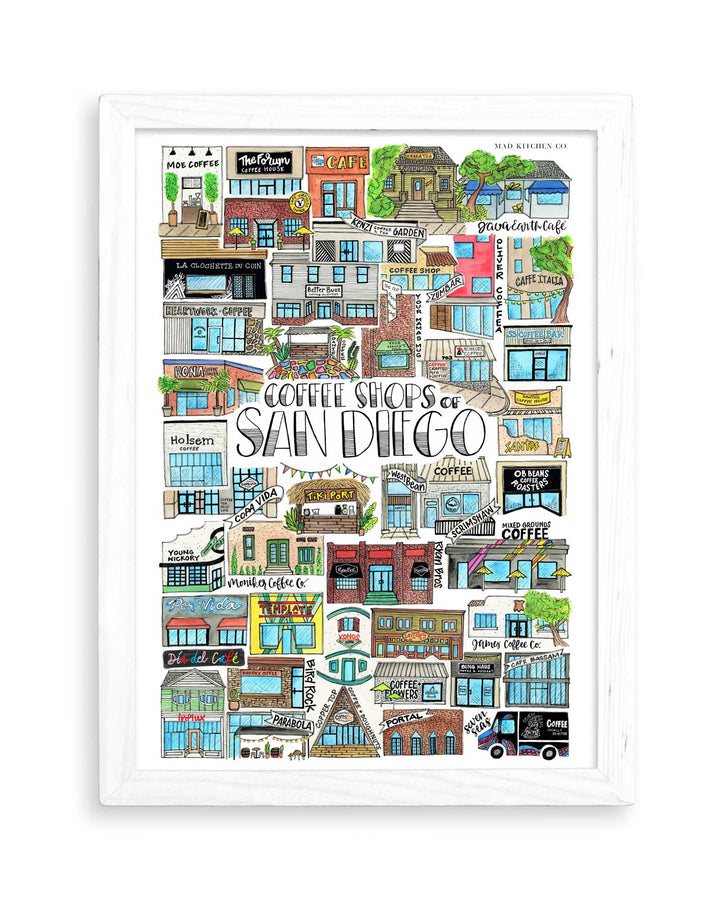Coffee Shops of San Diego - Print Print Mad Kitchen Co.