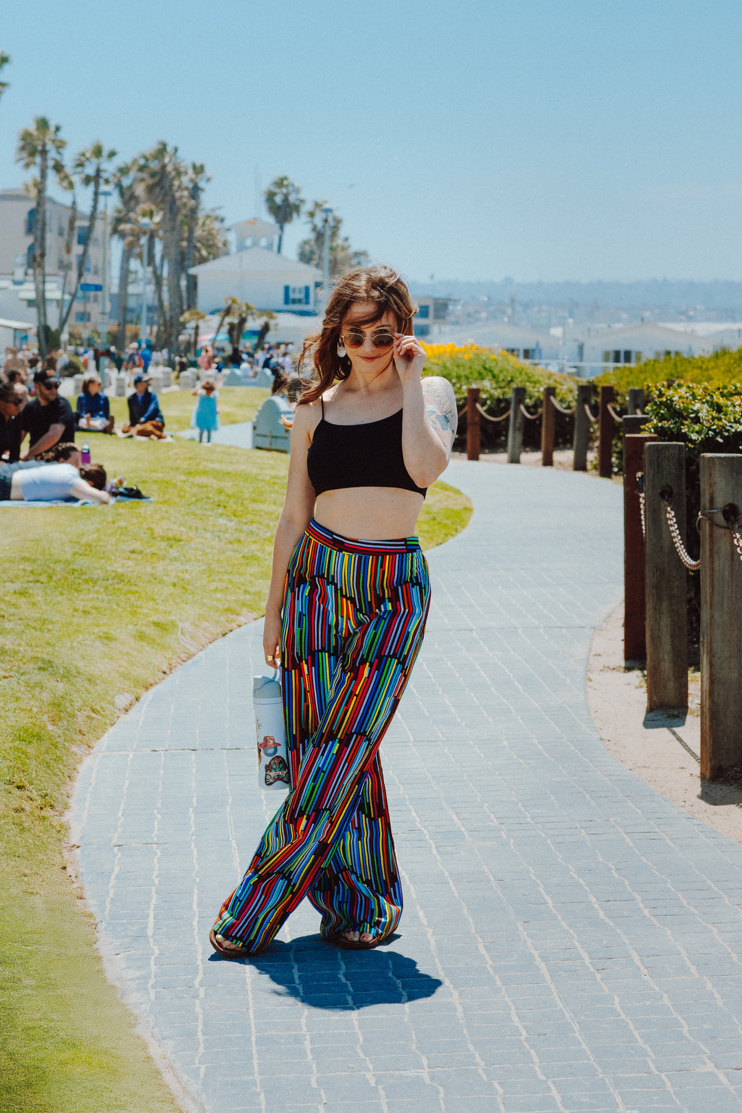 Rainbow Road Palazzo Pants Pants Mad Kitchen Co.