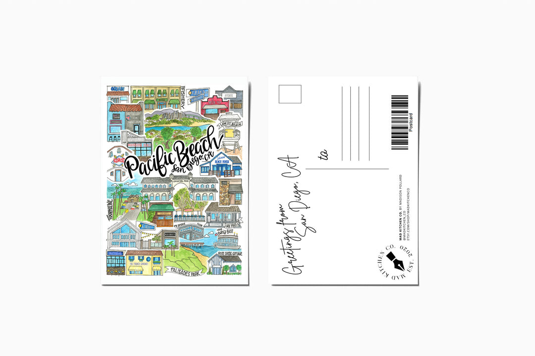 Pacific Beach - Postcard Postcard Mad Kitchen Co.