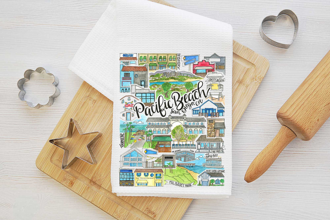 Pacific Beach - Tea Towel Tea Towel Mad Kitchen Co.