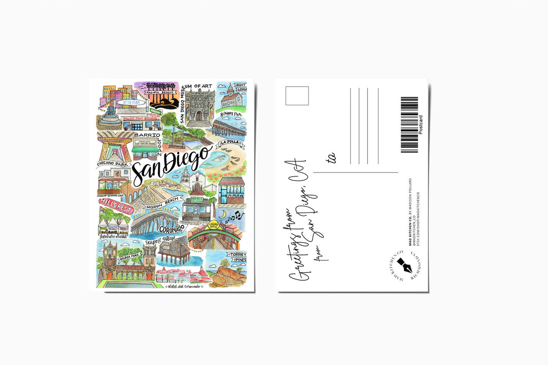 San Diego Classics - Postcard Postcard Mad Kitchen Co.