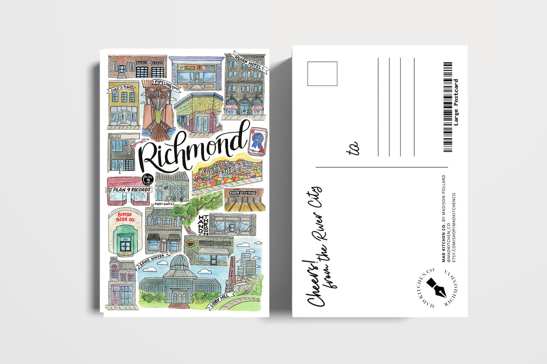 Richmond Classics 6 Postcard | RVA Virginia VA Northside Plan9 Buskey cider pipeline trail lewis ginter river city roll bingo scoop the veil Mad Kitchen Co.